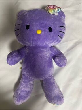 Hello Kitty Purple Plush with Rainbow Heart Bow by Hello Kitty released 2012 18”